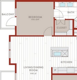 Aura Bluffview Apartments B8 Floor Plan Aura Bluffview Apartments B8 Floor Plan